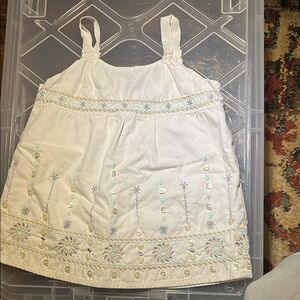 Embroidered White Sleeveless Top